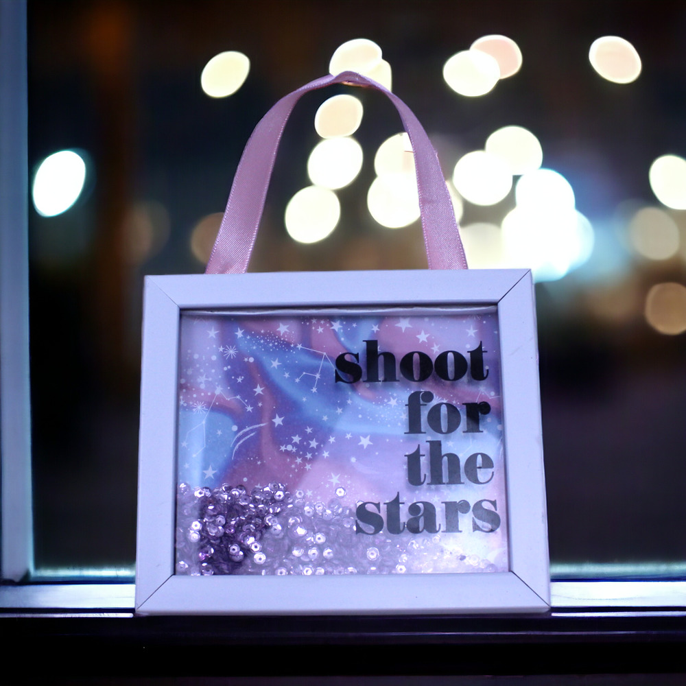 Greenbrier International Shoot for the Stars White Pink Wall Hanging Decor
